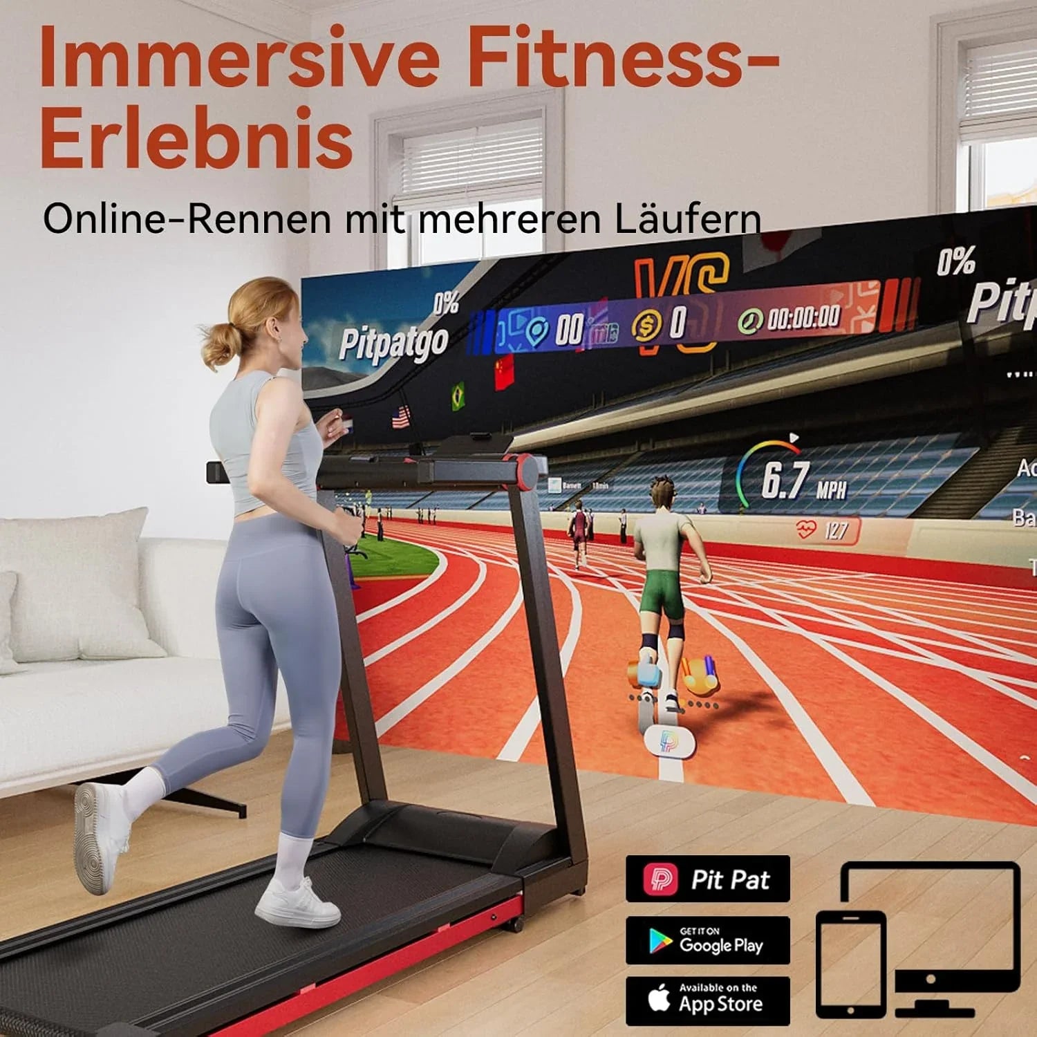 3.5HP Foldable Treadmill Walking Pad 350 lb (158 kg) Capacity 6% Incline 10 MPH/16 KPH LCD & App for Home Office