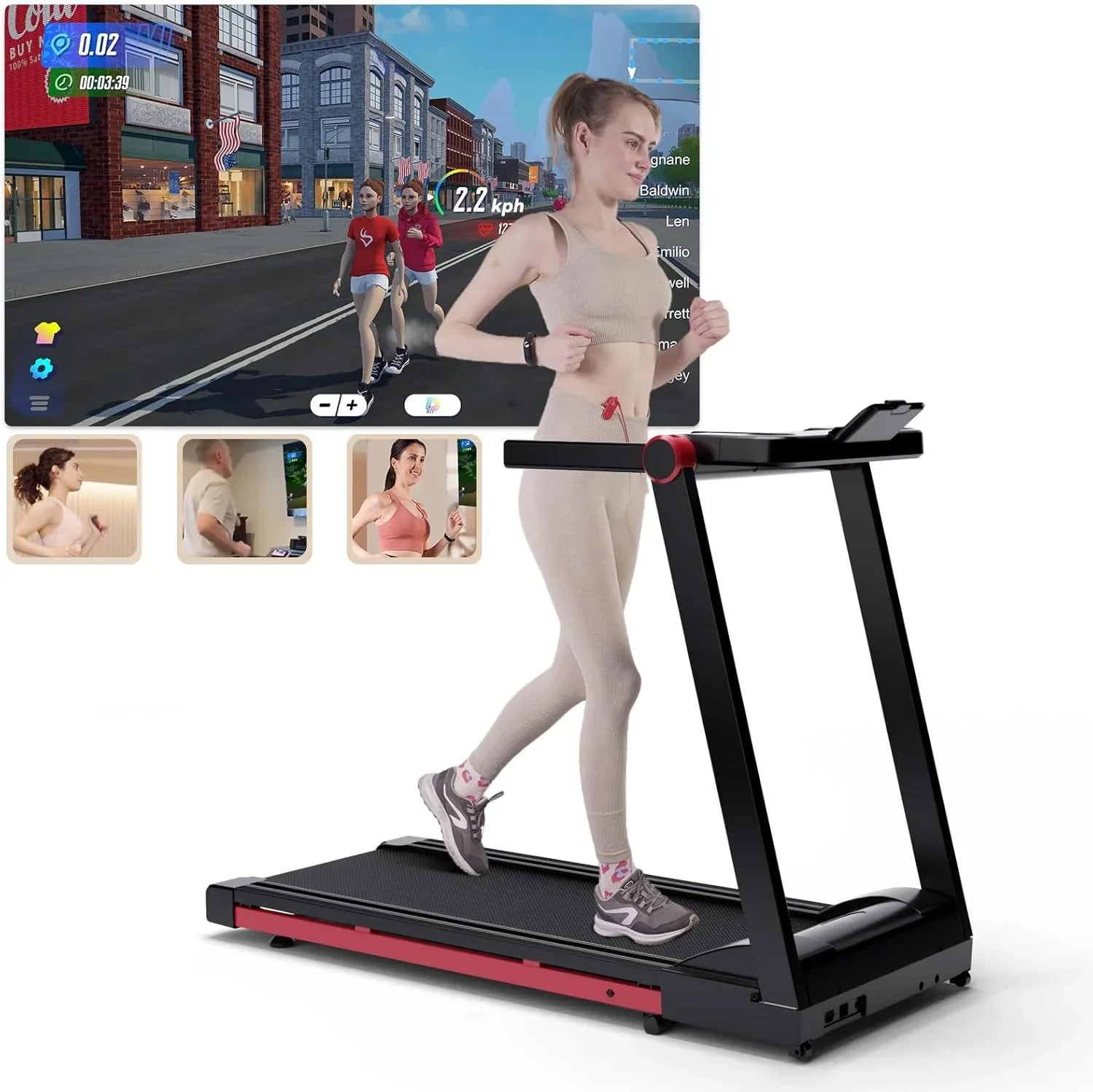 3.5HP Foldable Treadmill Walking Pad 350 lb (158 kg) Capacity 6% Incline 10 MPH/16 KPH LCD & App for Home Office